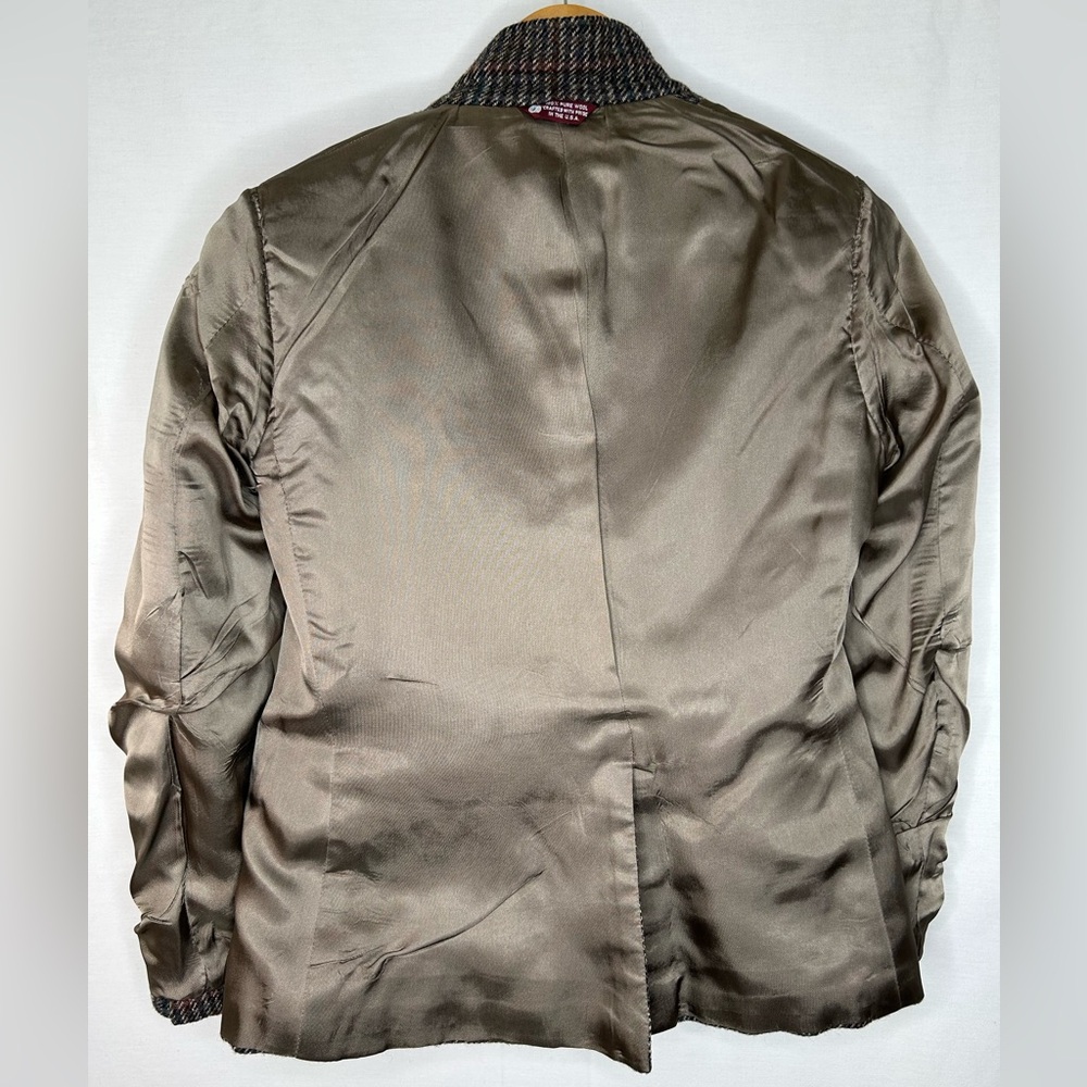 Vintage Jos A Bank Wool Twill Weave Tweed Blazer Size 8 See Measurements Below - Picture 9 of 10